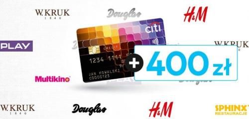 karta kredytowa Citibanku i loga partnerów akcji